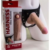Страпон Harness из двух предметов: трусики с плугом и насадка-фаллос - 17 см. - LOVETOY (А-Полимер) - купить с доставкой в Ачинске