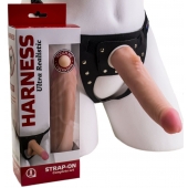 Реалистичный страпон Harness из трусиков и насадки-фаллоса - 18,5 см. - LOVETOY (А-Полимер) - купить с доставкой в Ачинске