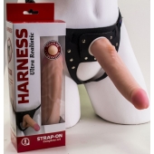Реалистичный страпон Harness из трусиков и насадки-фаллоса - 18,5 см. - LOVETOY (А-Полимер) - купить с доставкой в Ачинске
