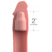 Телесная насадка-удлинитель 2 Inch Silicone X-tension with Strap - 20,3 см. - Pipedream - в Ачинске купить с доставкой
