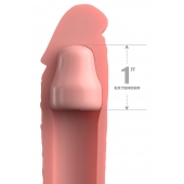 Телесная насадка-удлинитель 1 Inch Silicone X-tension - 17,8 см. - Pipedream - в Ачинске купить с доставкой