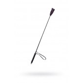 Чёрный стек с кожаной ручкой - 58 см. - Sitabella - купить с доставкой в Ачинске