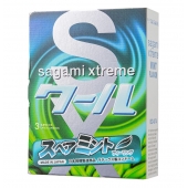 Презервативы Sagami Xtreme Mint с ароматом мяты - 3 шт. - Sagami - купить с доставкой в Ачинске