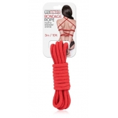Красная хлопковая веревка для связывания - 3 м. - Lux Fetish - купить с доставкой в Ачинске