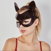 Коричневая кожаная маска  Кошечка - Sitabella - купить с доставкой в Ачинске
