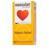 Презервативы с колечками и пупырышками Masculan Ribbed+Dotted - 10 шт. - Masculan - купить с доставкой в Ачинске