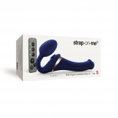 Синий безремневой страпон Multi Orgasm Size S с клиторальной стимуляцией - Strap-on-me - купить с доставкой в Ачинске