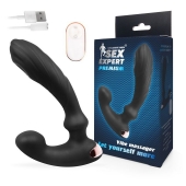Черный вибромассажер простаты Sex Expert - 14,5 см. - Sex Expert - в Ачинске купить с доставкой