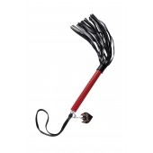 Черно-красная кожаная плеть - 50 см. - Pecado - купить с доставкой в Ачинске