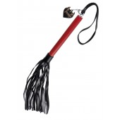 Черно-красная кожаная плеть - 50 см. - Pecado - купить с доставкой в Ачинске