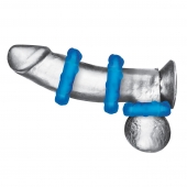 Комплект из трех голубых эрекционных колец 3-Pack Ribbed Rider Cock Ring Set - BlueLine - в Ачинске купить с доставкой
