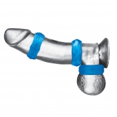 Комплект из трех голубых колец для эрекции 3-Pack Nuts   Bolts Stretch Cock Ring Set - BlueLine - в Ачинске купить с доставкой