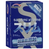 Розовые презервативы Sagami Xtreme FEEL FIT 3D - 3 шт. - Sagami - купить с доставкой в Ачинске