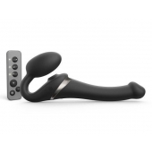 Черный безремневой страпон Multi Orgasm Size S с клиторальной стимуляцией - Strap-on-me - купить с доставкой в Ачинске
