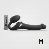 Черный безремневой страпон Multi Orgasm Size M с клиторальной стимуляцией - Strap-on-me - купить с доставкой в Ачинске