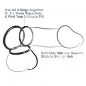Набор из трех черных эрекционных колец Silicone 3-Ring Stamina Set - Pipedream - в Ачинске купить с доставкой
