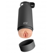 Серый мастурбатор в виде бутылки F*ck Flask - Pipedream - в Ачинске купить с доставкой
