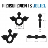 Черное эрекционное кольцо с крыльями Rooster Jeliel Angel - Velv or - в Ачинске купить с доставкой