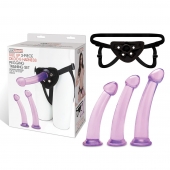 Тренировочный набор с тремя насадками Pegging Training Set - Lux Fetish - купить с доставкой в Ачинске
