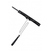 Черный кожаный ошейник-воротник с поводком - Pecado - купить с доставкой в Ачинске