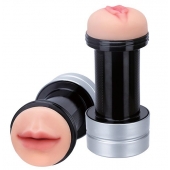 Двусторонний мастурбатор REALSTUFF 2 IN 1 HUMMER MOUTH   VAGINA - ротик и вагина - Dream Toys - в Ачинске купить с доставкой