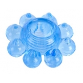 Голубая гелевая насадка-цветок - Toyfa Basic - в Ачинске купить с доставкой