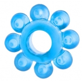 Голубая гелевая насадка-цветок - Toyfa Basic - в Ачинске купить с доставкой