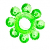 Зеленое эрекционное кольцо-цветок - Toyfa Basic - в Ачинске купить с доставкой
