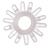 Прозрачное гелевое эрекционное кольцо с шипиками - Toyfa Basic - в Ачинске купить с доставкой