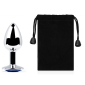 Анальное украшение BUTT PLUG  Small с синим кристаллом - 7 см. - Anal Jewelry Plug - купить с доставкой в Ачинске