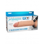 Полый страпон на ремнях 8’’ Hollow Silicone Strap-on - Pipedream - купить с доставкой в Ачинске