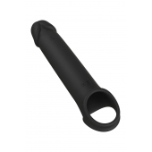 Черная насадка-удлинитель с вибрацией Vibrating Extender With Remote - Dream Toys - в Ачинске купить с доставкой