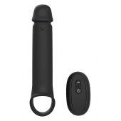Черная насадка-удлинитель с вибрацией Vibrating Extender With Remote - Dream Toys - в Ачинске купить с доставкой
