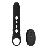 Черная насадка-удлинитель Vibrating Extender With Remote с вибрацией - Dream Toys - в Ачинске купить с доставкой