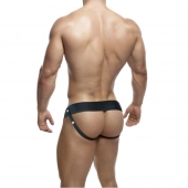 Телесный фаллопротез на черных эластичных ремнях 7 Inch Hollow Strap On - 17 см. - Blush Novelties - купить с доставкой в Ачинске