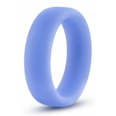 Голубое люминесцентное кольцо Silicone Glo Cock Ring - Blush Novelties - в Ачинске купить с доставкой