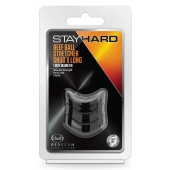 Черное эрекционное кольцо на мошонку Beef Ball Stretcher Snug X Long - Blush Novelties - в Ачинске купить с доставкой