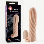 Телесная насадка-удлинитель Okoto со спиралевидным рельефом - 16 см. - Sitabella - в Ачинске купить с доставкой