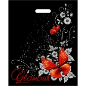 Черный пакет Glamour с вырубной ручкой (38х47 см) - Сима-Ленд - купить с доставкой в Ачинске
