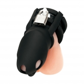 Черная клетка для пениса Silicone Small 2 in Cock Cage With Ball Divider - BlueLine - купить с доставкой в Ачинске