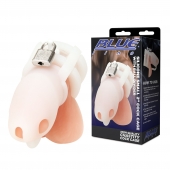 Белая клетка для пениса Silicone Small 2 in Cock Cage With Ball Divider - BlueLine - купить с доставкой в Ачинске