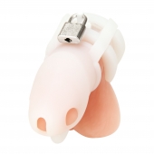 Белая клетка для пениса Silicone Small 2 in Cock Cage With Ball Divider - BlueLine - купить с доставкой в Ачинске