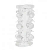 Прозрачная насадка на пенис с шипами и бугорками JELLY JOY LUST CLUSTER CLEAR - Dream Toys - в Ачинске купить с доставкой