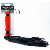 Нежная плеть с красным мехом BDSM Light - 43 см. - БДСМ Арсенал - купить с доставкой в Ачинске