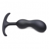Черный массажер простаты с утяжелителями Premium Silicone Weighted Prostate Plug Medium - 16,3 см. - XR Brands - в Ачинске купить с доставкой