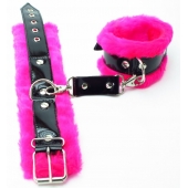 Оковы на ноги с розовым мехом BDSM Light - БДСМ Арсенал - купить с доставкой в Ачинске