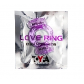 Фиолетовое виброкольцо с двумя вибропульками - Toyfa Basic - в Ачинске купить с доставкой