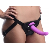 Лиловый поясной страпон Navigator Silicone G-Spot Dildo with Harness - 17,8 см. - XR Brands - купить с доставкой в Ачинске