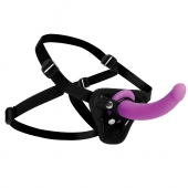 Лиловый поясной страпон Navigator Silicone G-Spot Dildo with Harness - 17,8 см. - XR Brands - купить с доставкой в Ачинске