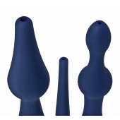 Набор из 3 универсальных насадок для анального душа Universal 3 Piece Silicone Enema Attachment Set - XR Brands - купить с доставкой в Ачинске